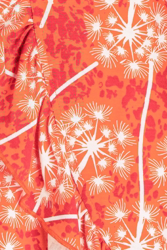 Womens Ruffle Tie-Front Dandelion Printed Shorts