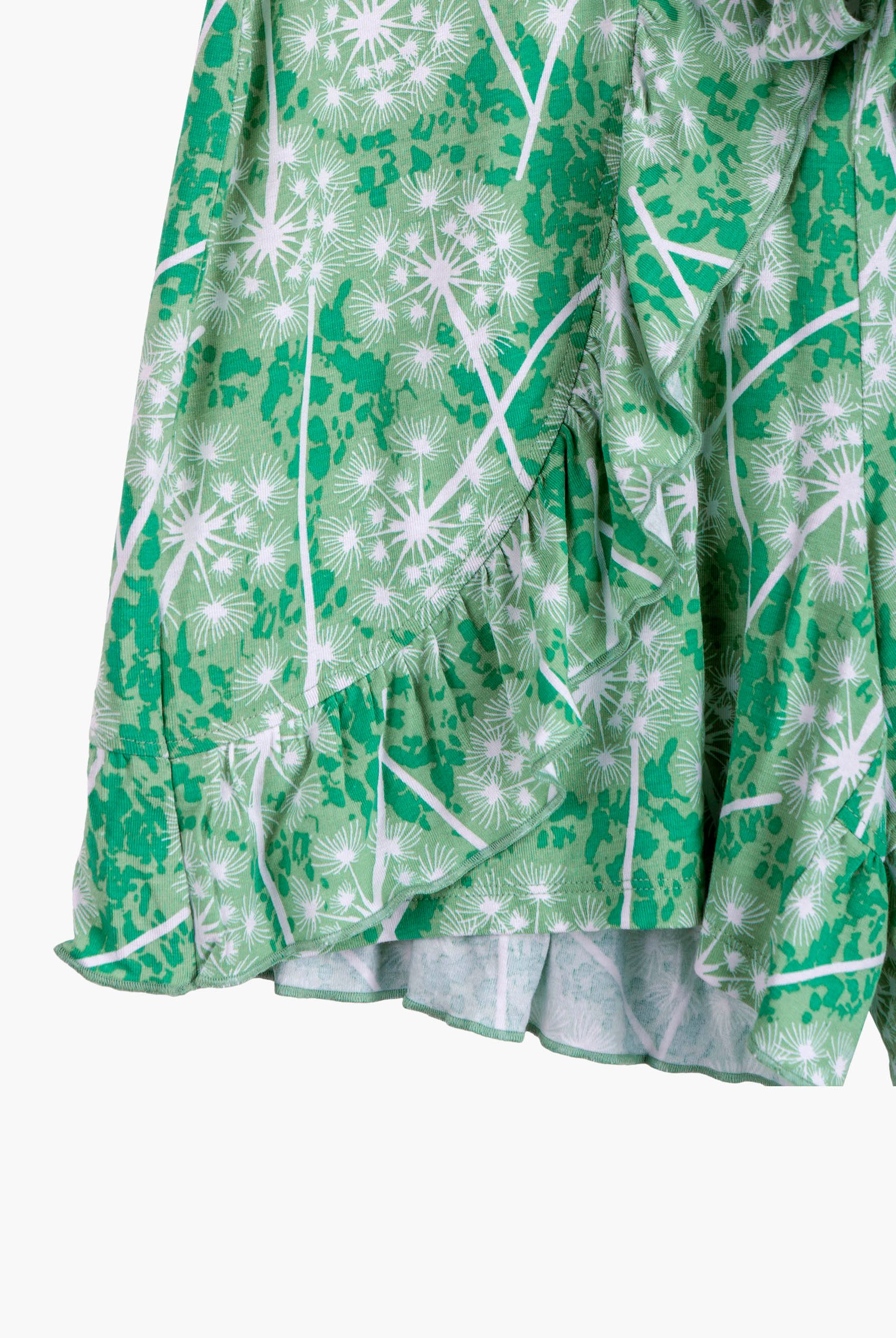 Womens Ruffle Tie-Front Dandelion Printed Shorts