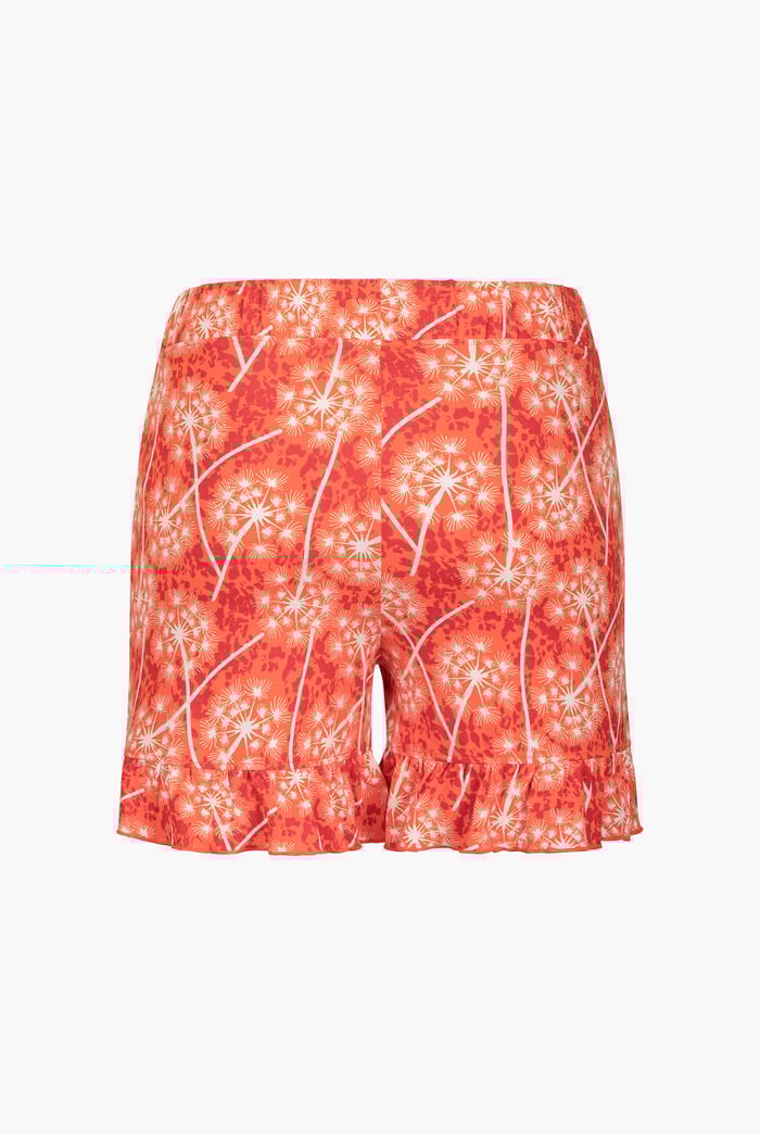 Womens Ruffle Tie-Front Dandelion Printed Shorts