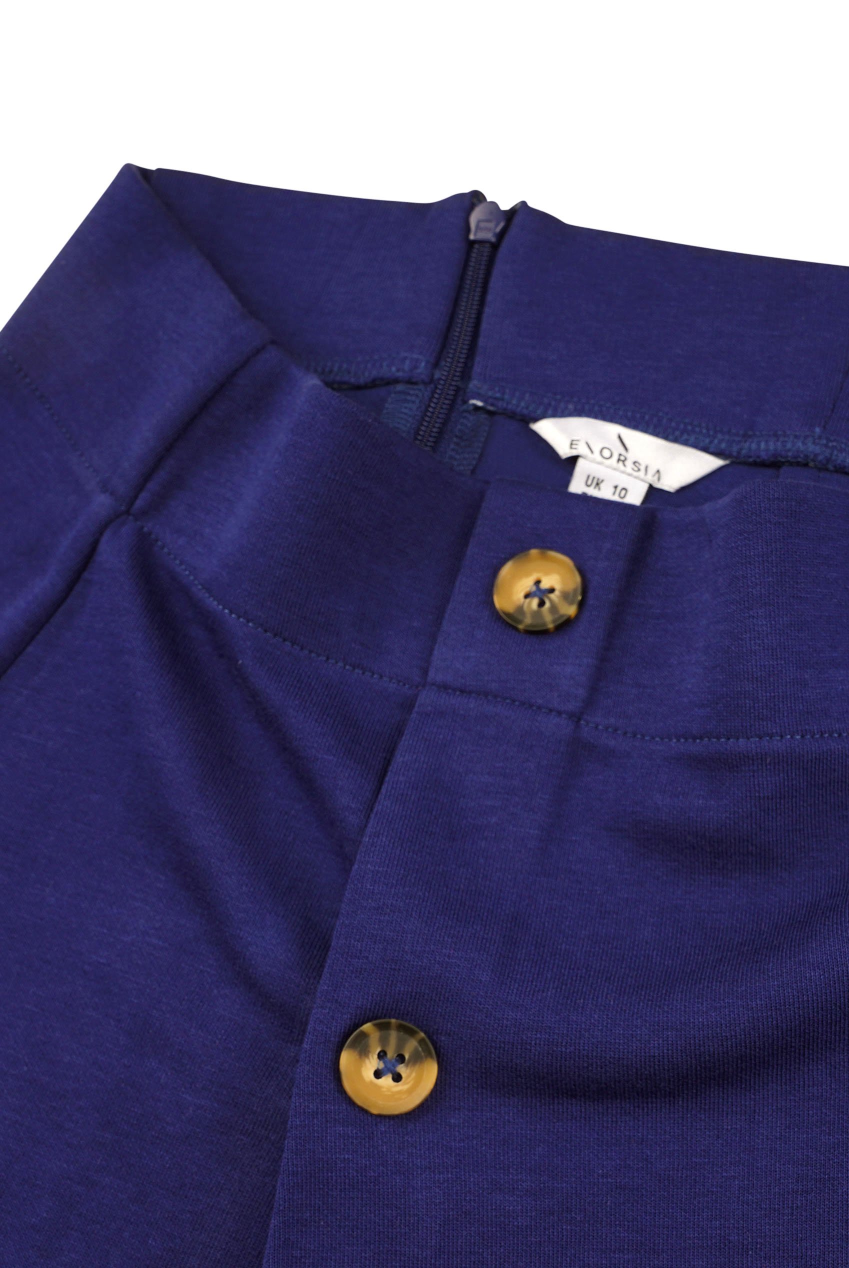 Button-Trimmed Pleated Mini Skirt