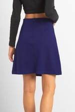 Button-Trimmed Pleated Mini Skirt