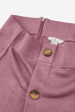Button-Trimmed Pleated Mini Skirt