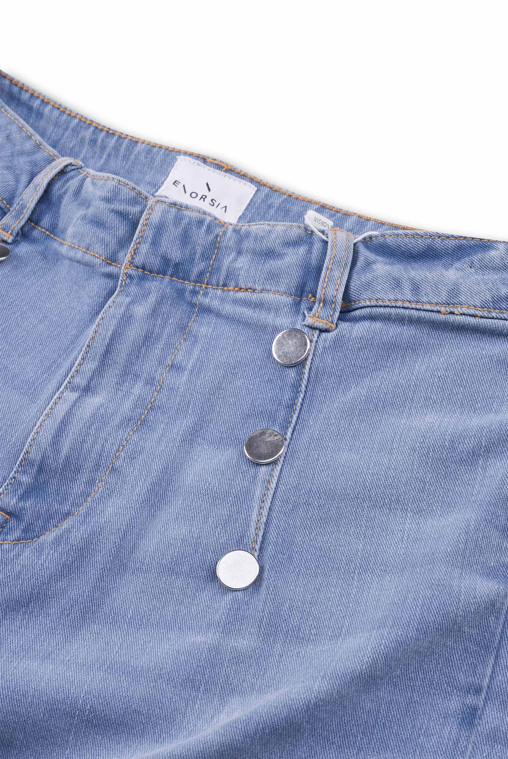 Decorative Button Cropped Wide Leg Jeans