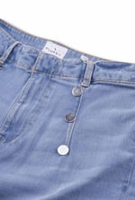 Decorative Button Cropped Wide Leg Jeans