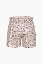 Smocked High-Waisted Printed Shorts