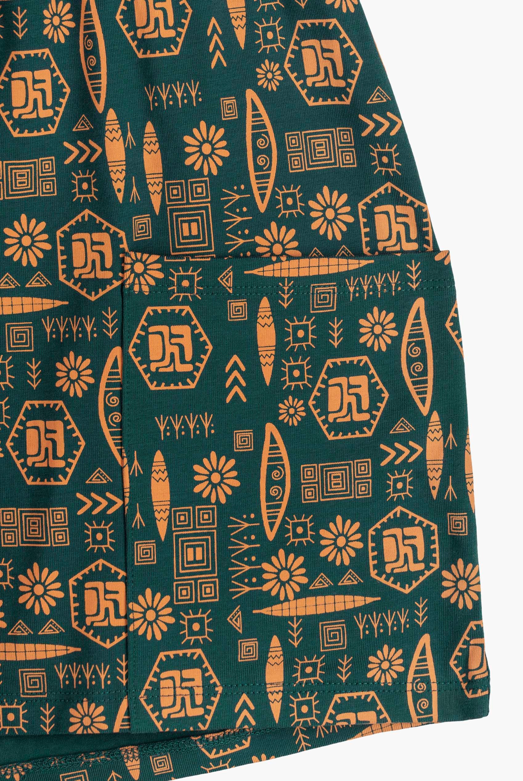 Smocked High-Waisted Printed Shorts