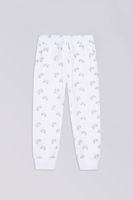 Boys White Crown Print Jogger ( 12/18mths-7yrs)