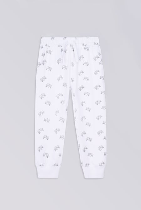 Boys White Crown Print Jogger ( 12/18mths-7yrs)