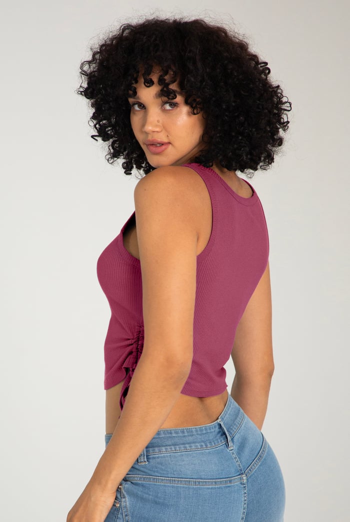 Ruched Rib Vest Tank Top