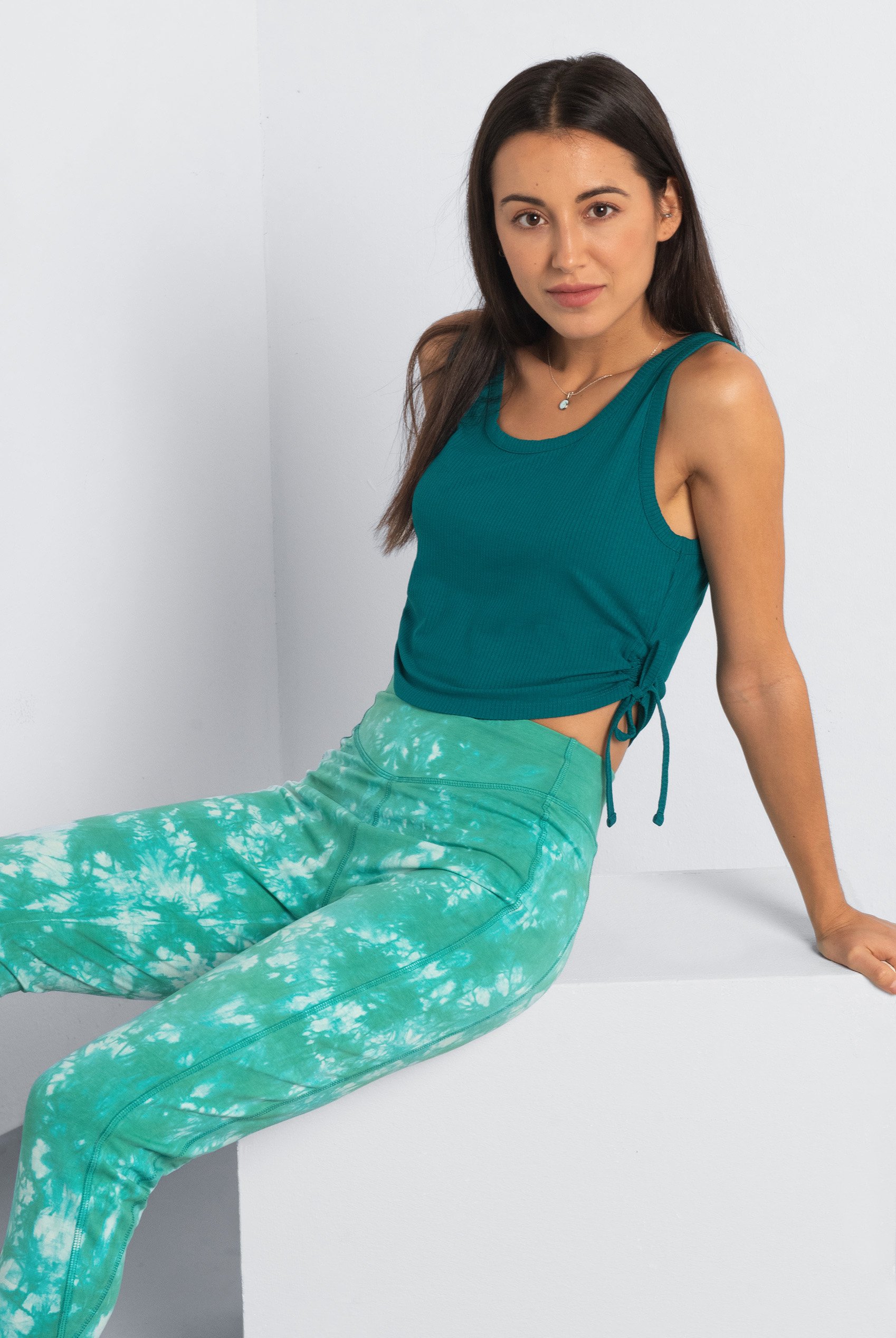 Ruched Rib Vest Tank Top