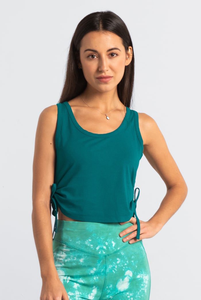 Ruched Rib Vest Tank Top