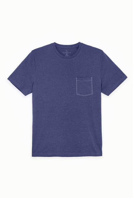 Navy Front Pocket Short Sleeve T-Shirt