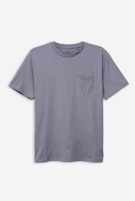 Grey Front Pocket Short Sleeve T-Shirt