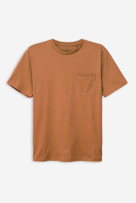 Orange Front Pocket Short Sleeve T-Shirt