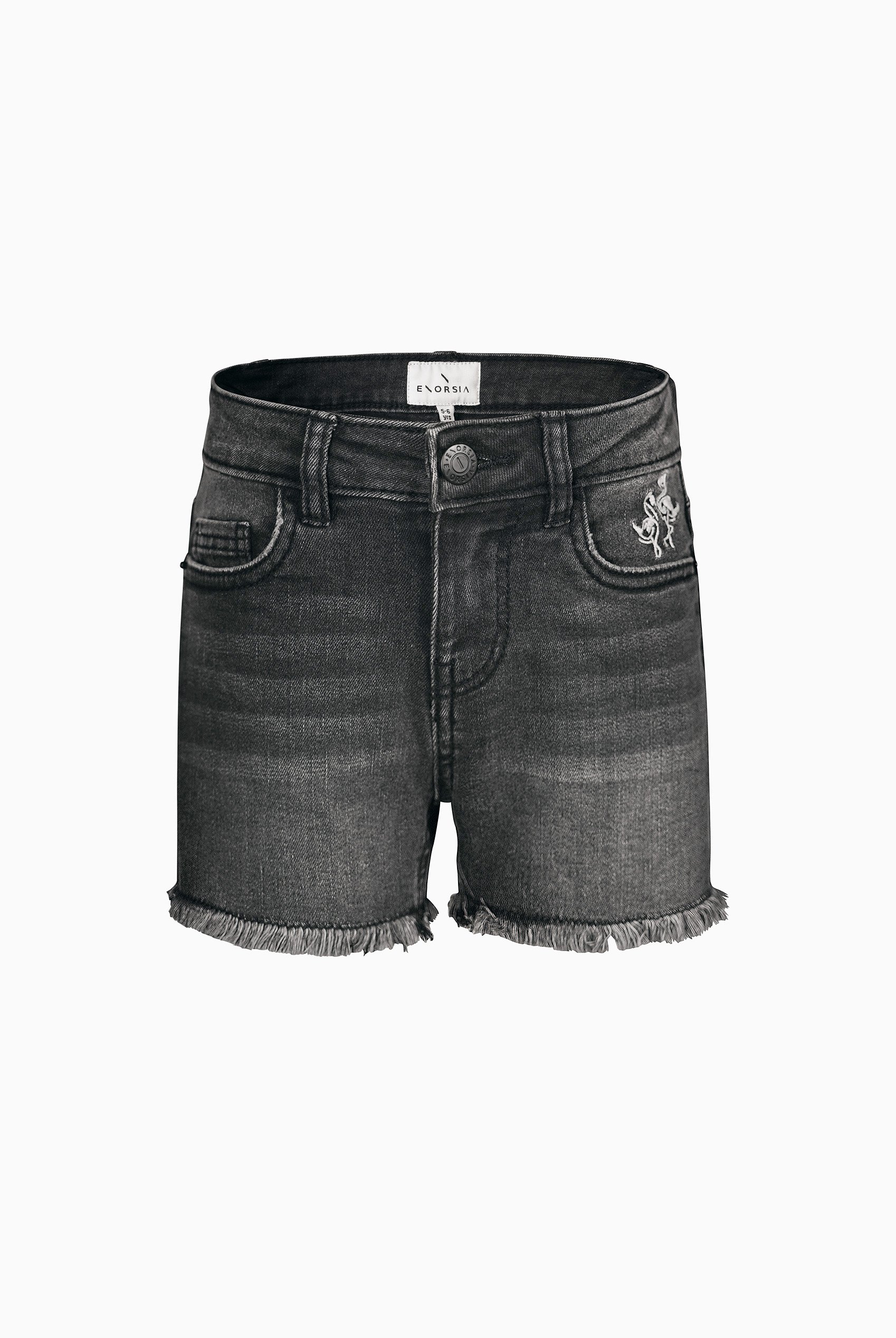 Girls Frayed Hem Embroidered Shorts(2/3yrs-8/9yrs)