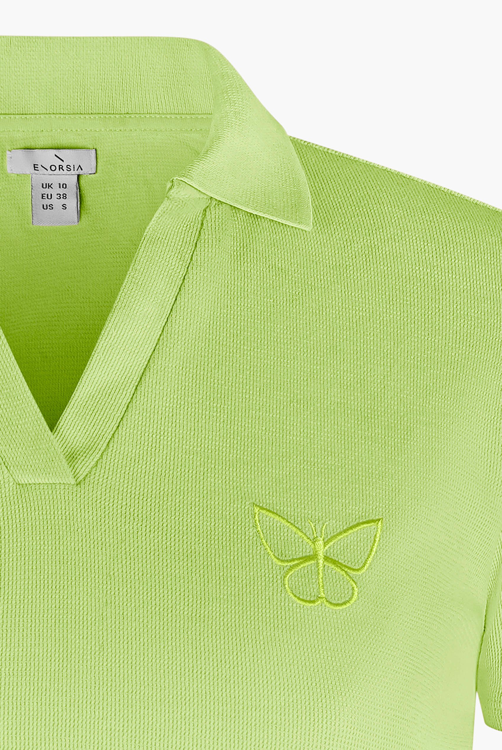 Waffle V-Neck Cropped Polo