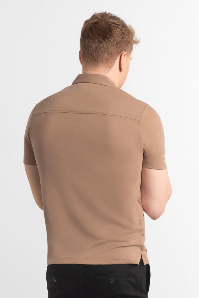 Mens Revere Collar Short Sleeve Jersey Shirt