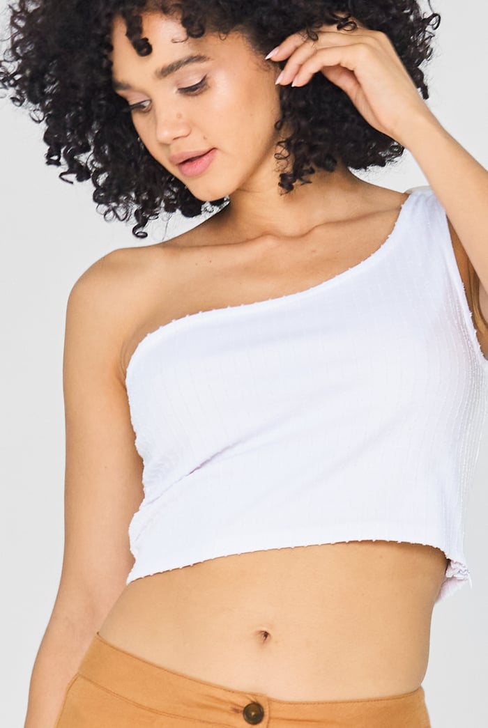 One Shoulder Crop Vest Top