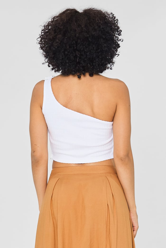 One Shoulder Crop Vest Top