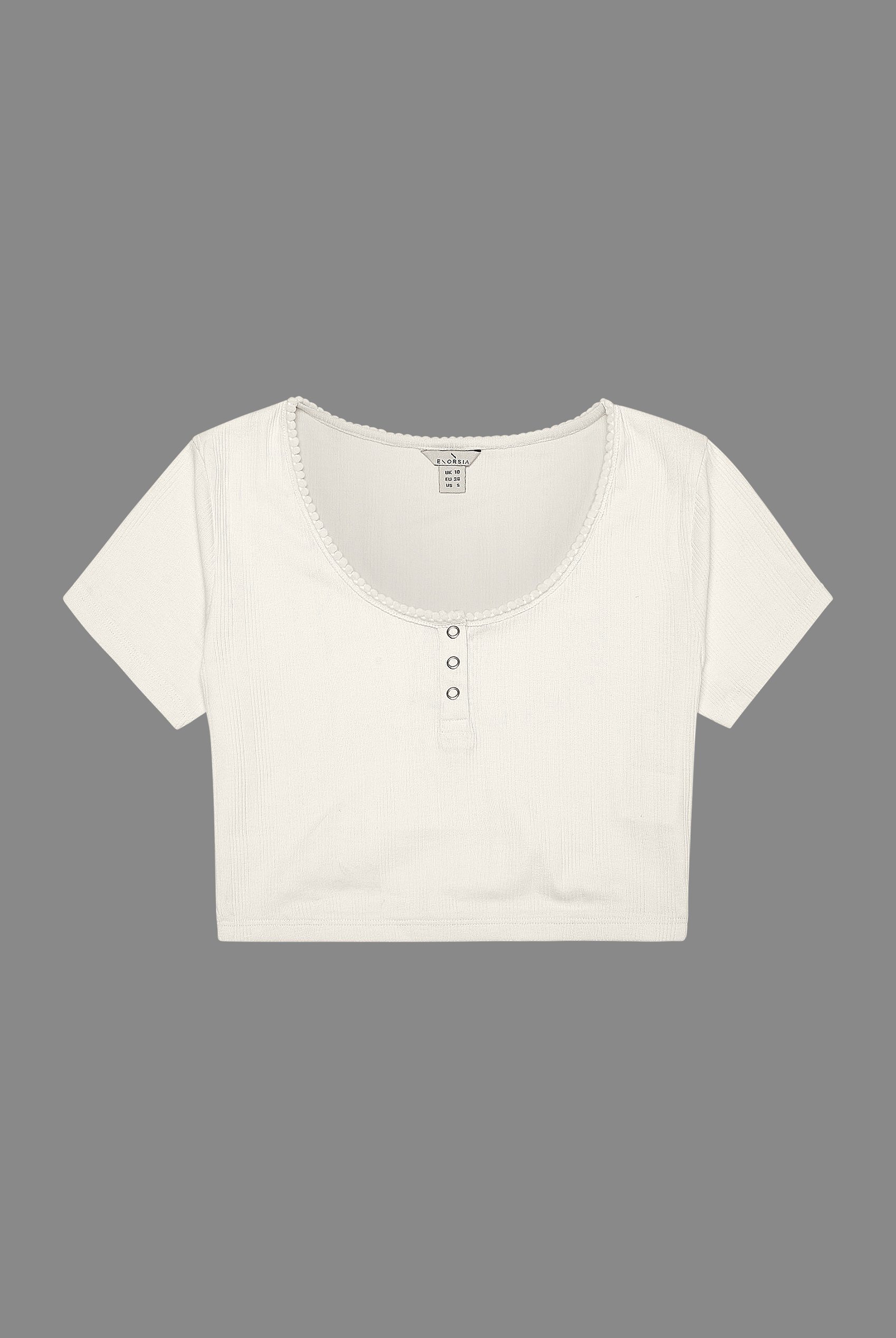 Snap Button Details Crop Tank Top