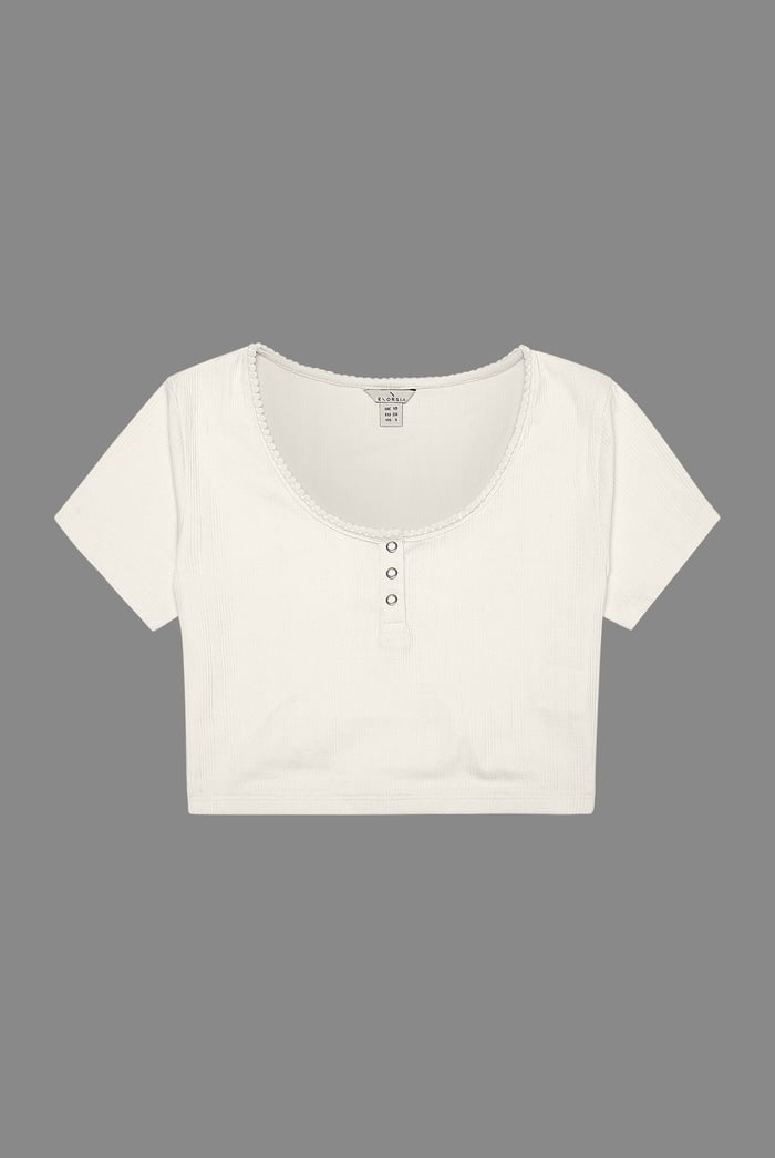 Snap Button Details Crop Tank Top