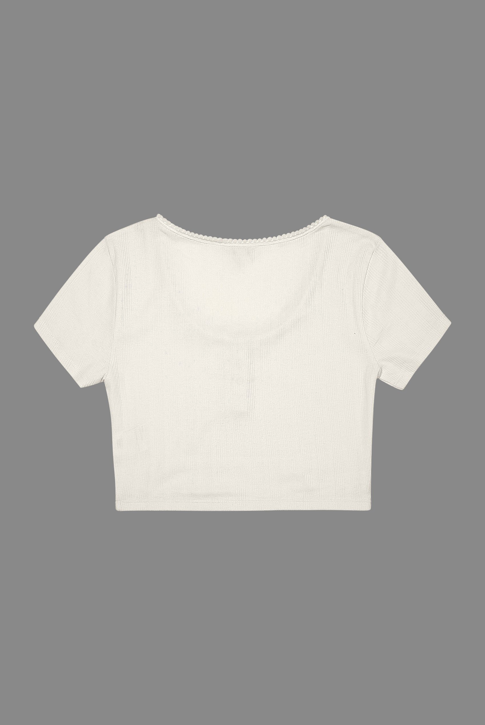 Snap Button Details Crop Tank Top
