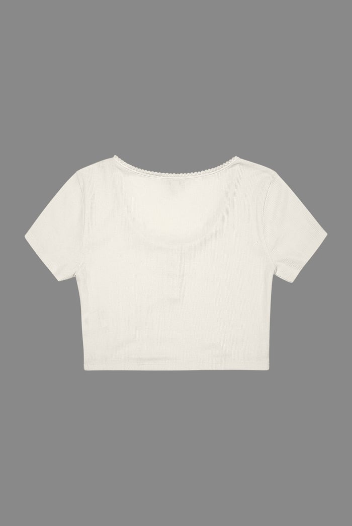 Snap Button Details Crop Tank Top