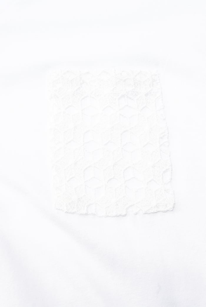 Lace Pocket V-Neck Tee