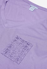 Lace Pocket V-Neck Tee
