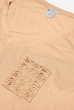 Lace Pocket V-Neck Tee