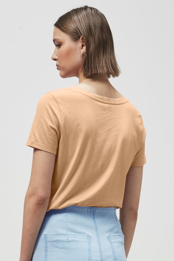 Lace Pocket V-Neck Tee