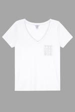 Lace Pocket V-Neck Tee