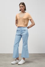 Lace Pocket V-Neck Tee