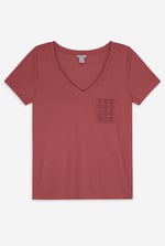Lace Pocket V-Neck Tee