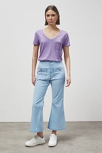 Lace Pocket V-Neck Tee