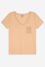 Lace Pocket V-Neck Tee