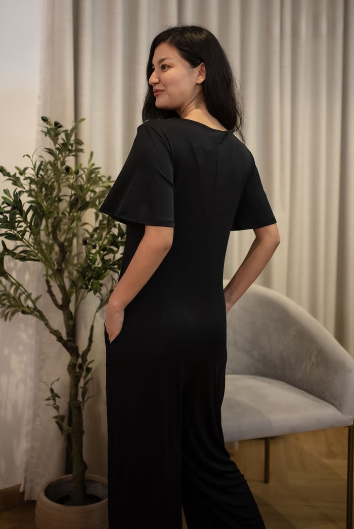 Ankle Length Wide Leg Jumpsuit