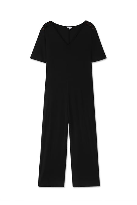 Black Ankle Length Wide Leg Jumpsuit