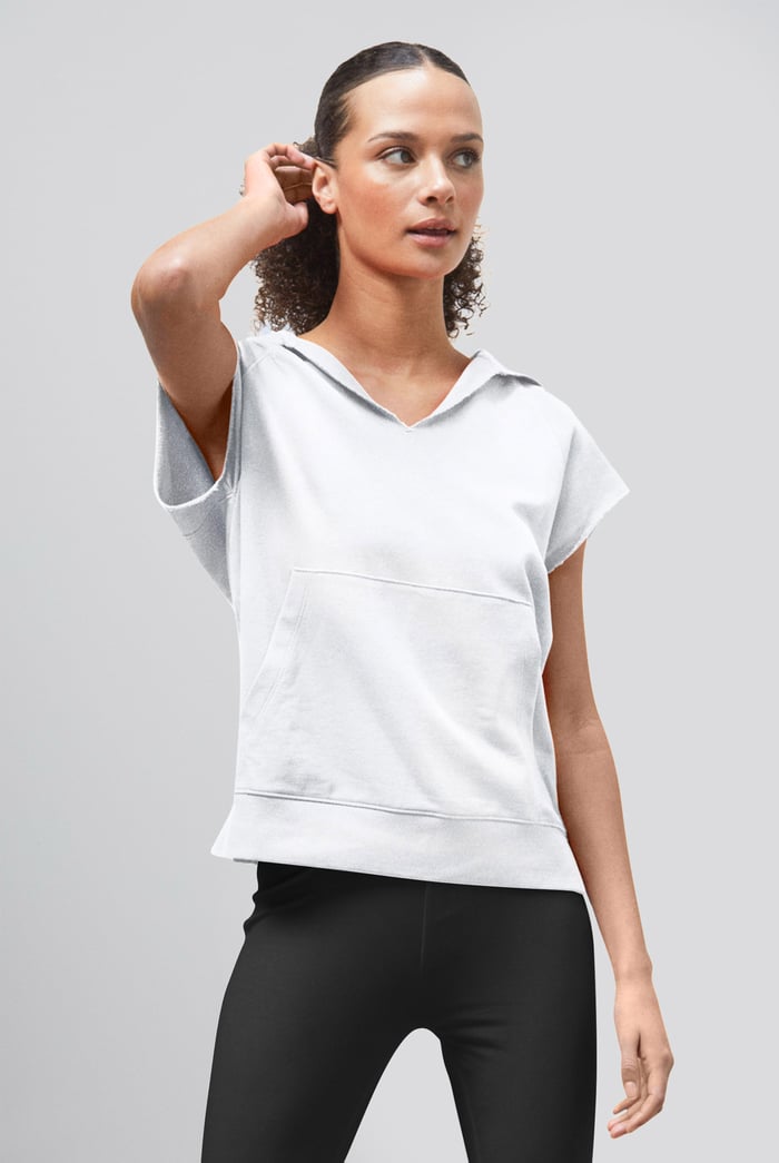 Sleeveless Raw Edge Hoodie