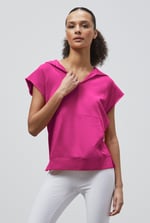 Sleeveless Raw Edge Hoodie