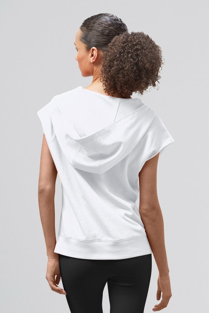 Sleeveless Raw Edge Hoodie