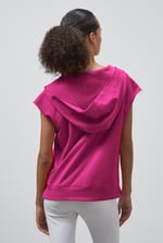 Sleeveless Raw Edge Hoodie
