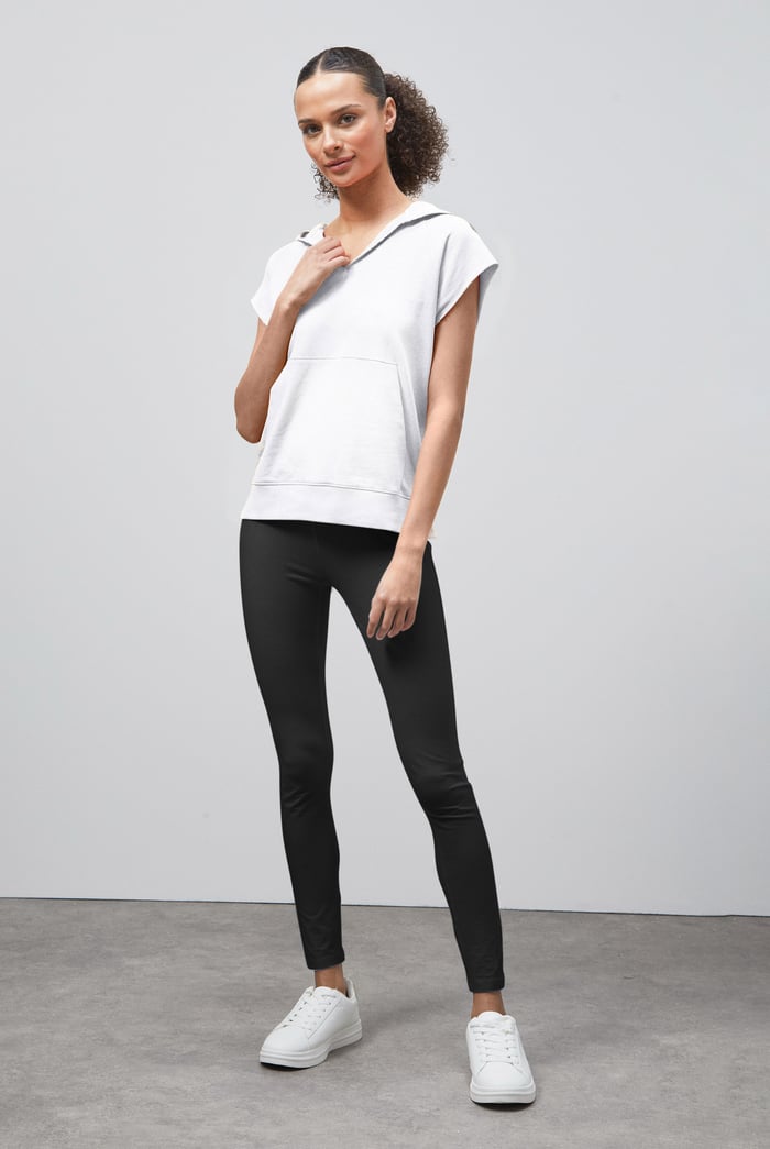 Sleeveless Raw Edge Hoodie
