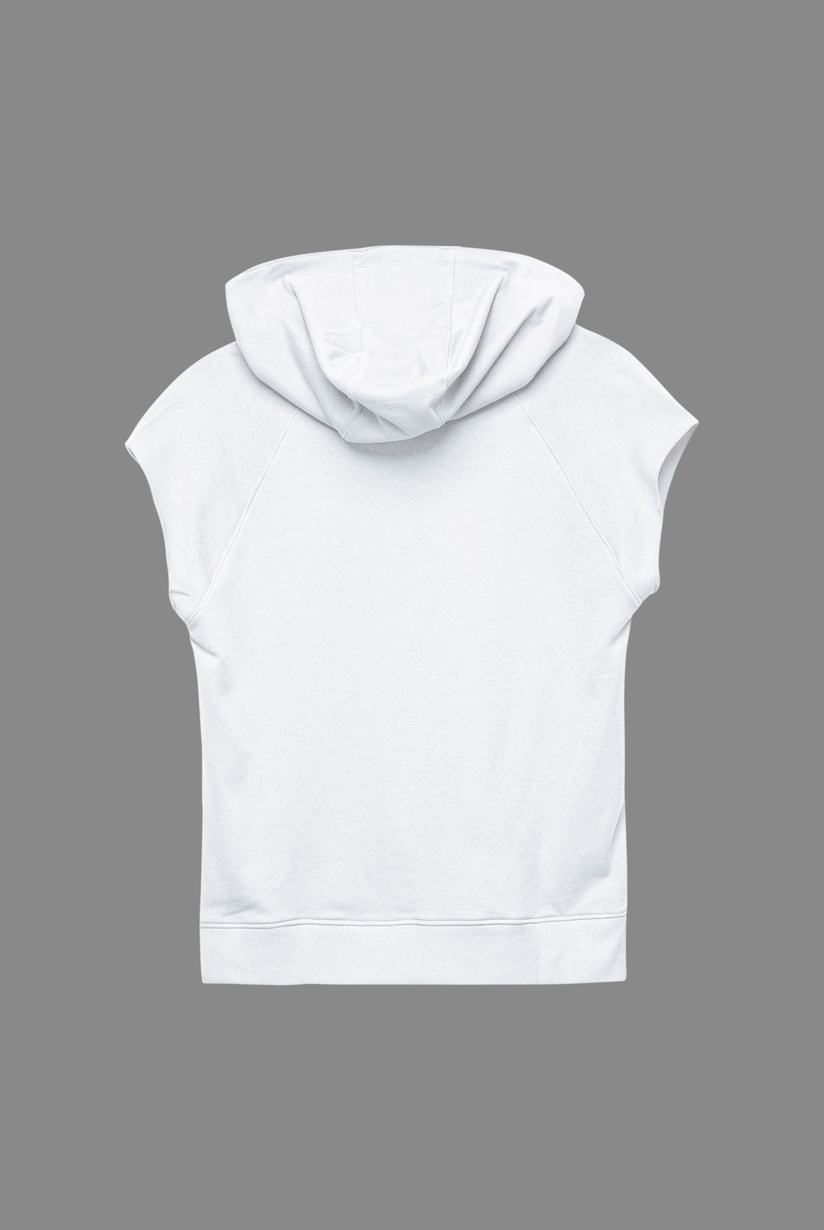 Sleeveless Raw Edge Hoodie