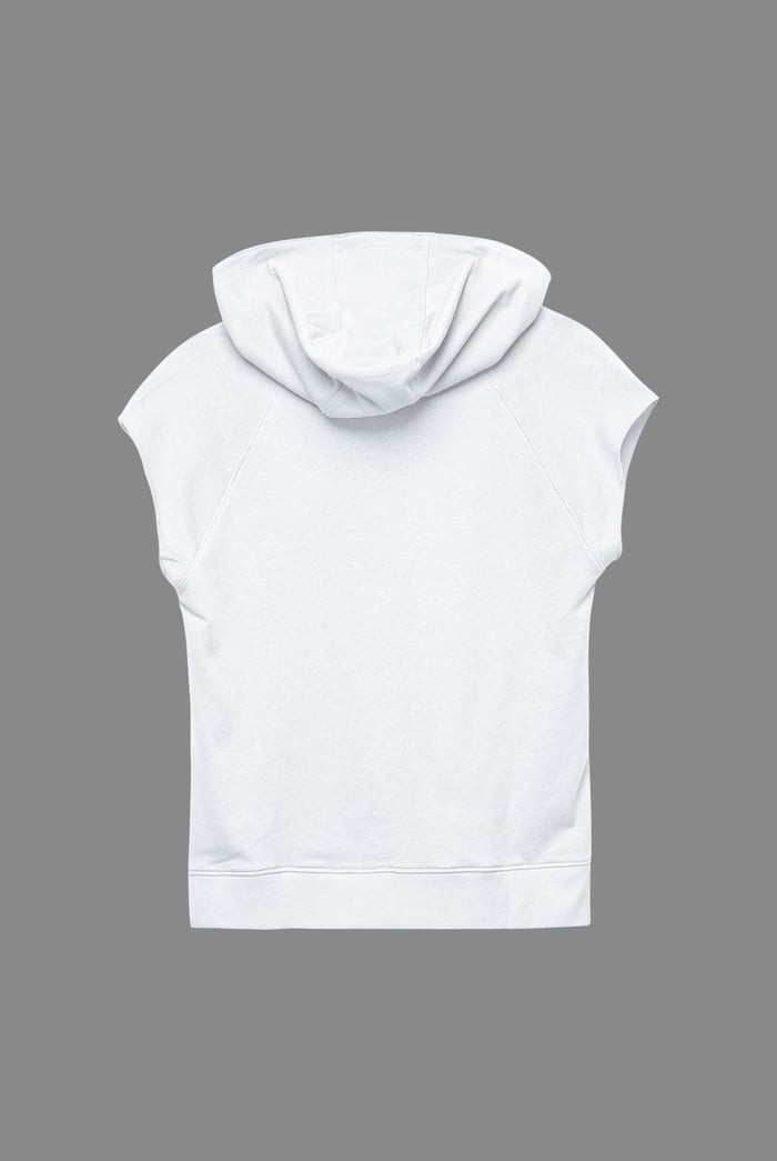 Sleeveless Raw Edge Hoodie