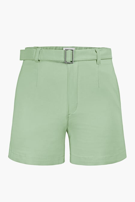 Green Belted Tailored Shorts
