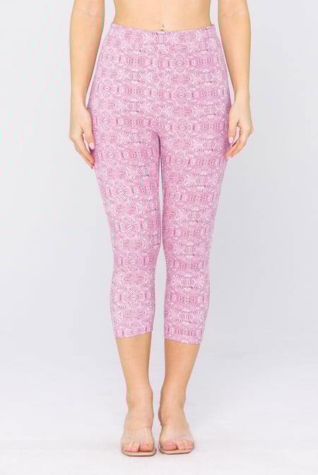 Cream Bee Printed Cropped Leggings