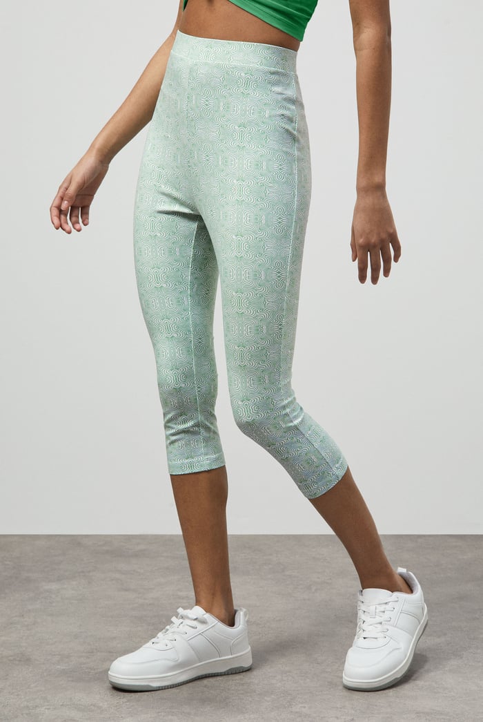 Bee Printed Cropped Leggings