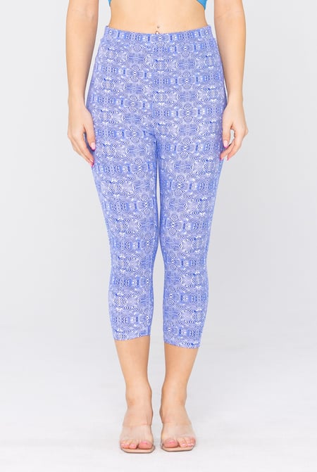 Cream Bee Printed Cropped Leggings