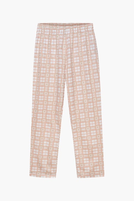 Pink Geo Print Wide Leg Pyjamas